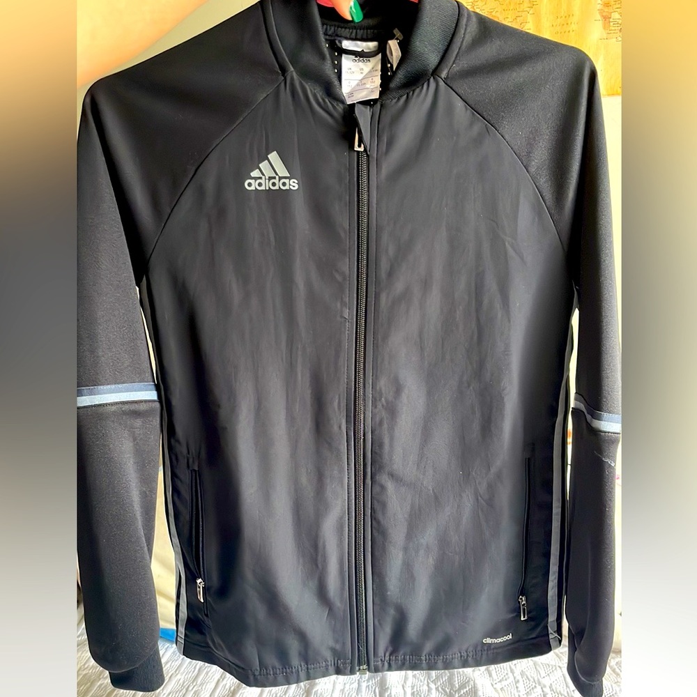 Adidas Kids Black Zip Up Sweater climacool